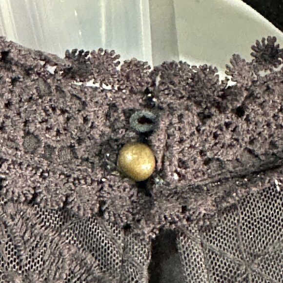 Altard State size M black lace trim sleeveless lined dress missing button - Picture 3 of 9